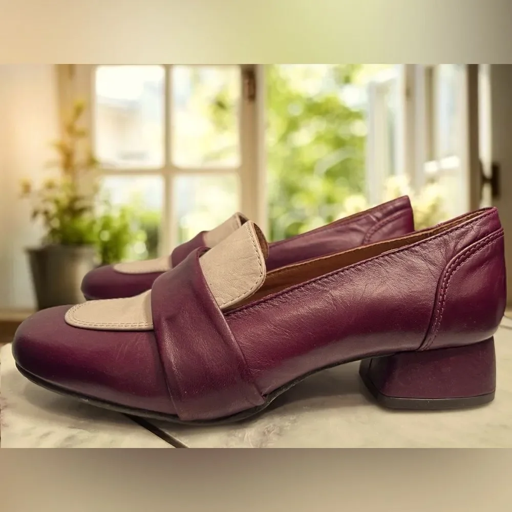 MIZ MOOZ  Bordeaux Leslee Leather Loafers Heel Womens EU 36